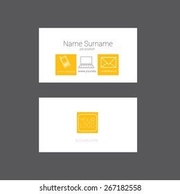 Modern simple light orange business card template