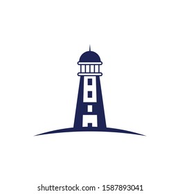 Modern simple lighthouse logo design vector graphic