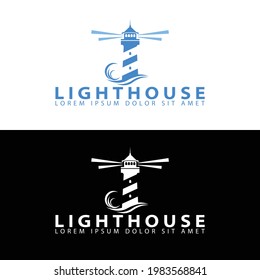 modern simple lighthouse logo vector
