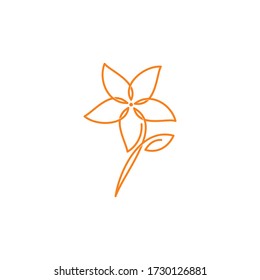 
modern simple line art flower vector logo design illustration
