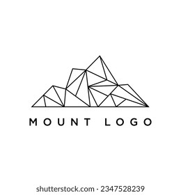 modern and simple lines mountain or hill logo, vector illustration
