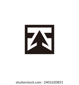 Modern and simple Lion and arrow square logo