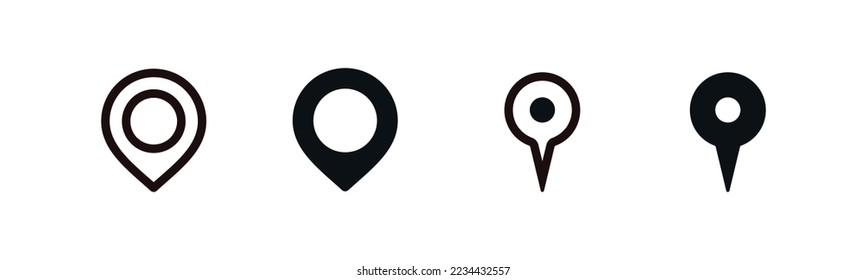 Moderna ubicación simple pin icono posición de punto de posición símbolo dirección de objetivo señales para el vector de diseño de viaje
