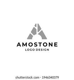 Modern and simple logo about the letter A and stone.
EPS10, Vector.