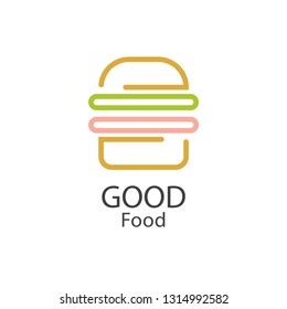 Modern Simple Logo Burger Illustration Vector