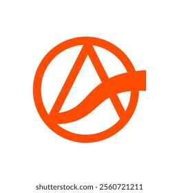 modern and simple logo Circle A with Ribbon