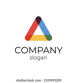 
modern simple logo for a company. branding. design. bright triangular icon, sign and logo.
vector illustration