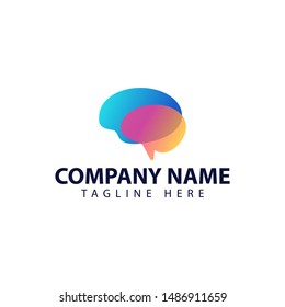 Modern And Simple Logo Design For Brain With Abstract Style And Overlay Colors