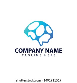 Modern and simple logo design for brain with abstract and line style