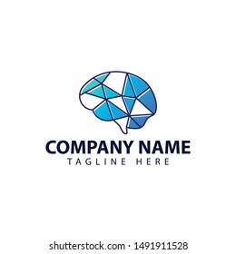 Modern and simple logo design for brain with abstract and line style