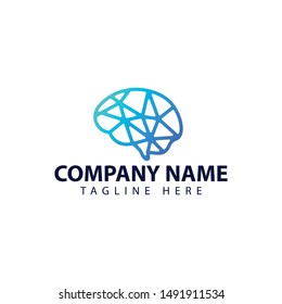 Modern and simple logo design for brain with abstract and line style