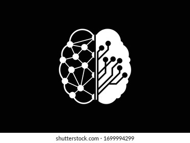 Diseño moderno y sencillo para un cerebro, símbolo del icono del logo Brain.