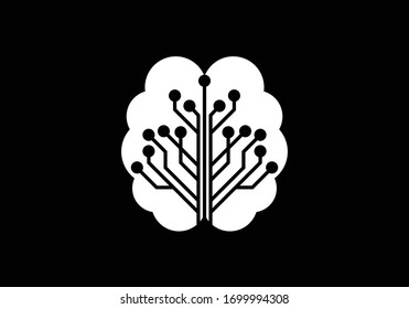 Modern and simple logo design for a brain, Brain logo icon sign symbol.