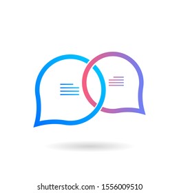 Modern and simple logo design for bubble chat with abstract style and colorful