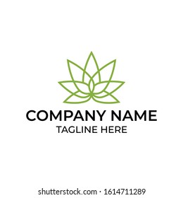 Modern and simple logo design for cannabis plant