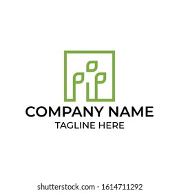 Modern and simple logo design for cannabis plant