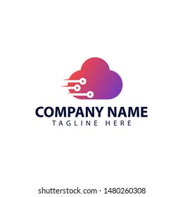 Modern and simple logo design for cloud and speed