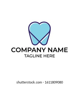 Modern and simple logo design for dental and love