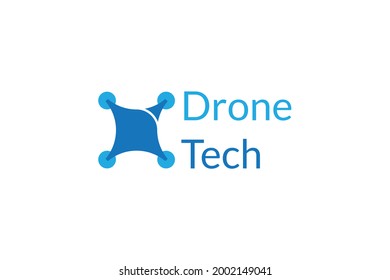 modern and simple logo design drone and technology.