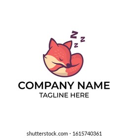 Modern and simple logo design for fox . sleep