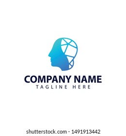 Modern and simple logo design for head with abstract style
