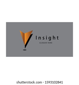 Modern simple logo design of Insight for your innovation, technology, web or education  business 