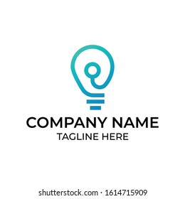 Modern and simple logo design for lamp and idea