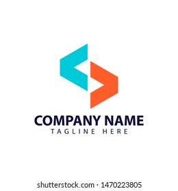 Modern and simple logo design for letter S and coding