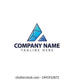 Modern and simple logo design for letter A with geometric style
