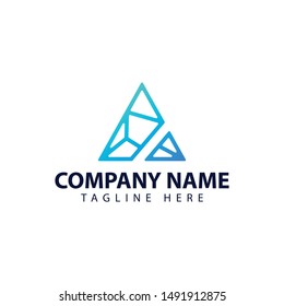 Modern and simple logo design for letter A with geometric style