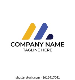 Modern and simple logo design for letter M
