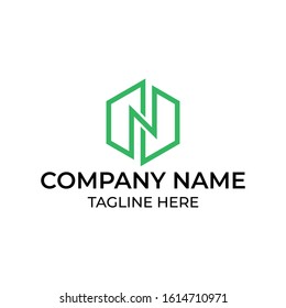 Modern and simple logo design for letter N