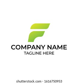 Modern and simple logo design for letter F