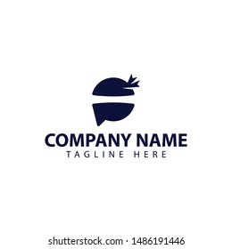 Modern and simple logo design for ninja communication with bubble chat and ninja mask