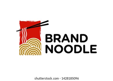 Modern and simple logo design noodle.