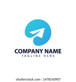 Modern and simple logo design for paper plane
