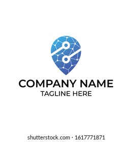 Modern and simple logo design for pin map and location