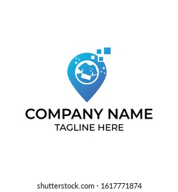 Modern and simple logo design for pin map and location