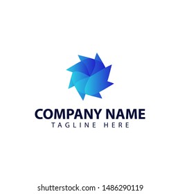 Modern and simple logo design for pinwheel in abstract style