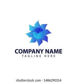 Modern and simple logo design for pinwheel in abstract style