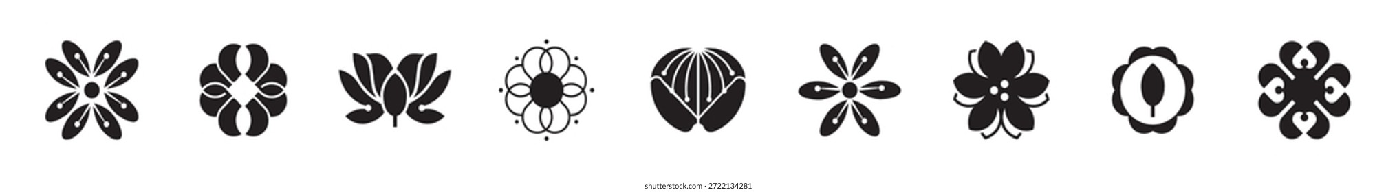 Design de logotipo moderno e simples para flor de sakura. ícone de flor de cereja, modelo de logotipo de flor de cereja preta e branca
para a ilustração do vetor da marca e do logotipo da empresa.
