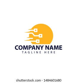 Modern and simple logo design for sun and technology