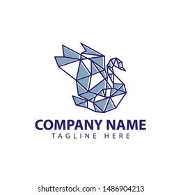 Modern and simple logo design for swan geometric style