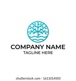 Modern and simple logo design for tree geometric