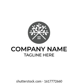 Modern and simple logo design for tree