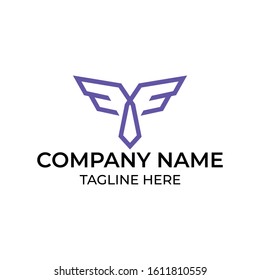Modern and simple logo design for wings and letter f