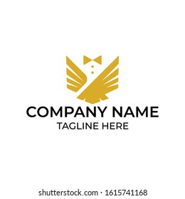 Modern and simple logo design for wings and suit