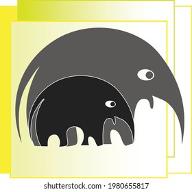 modernes und einfaches Elefantenlogo
