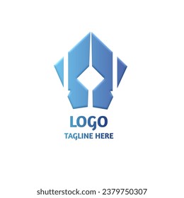 Modern simple logo with gradient blue colour