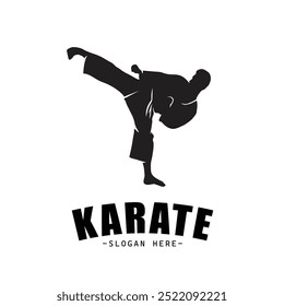 Logotipo moderno y simple para karate, icono de arte marcial.